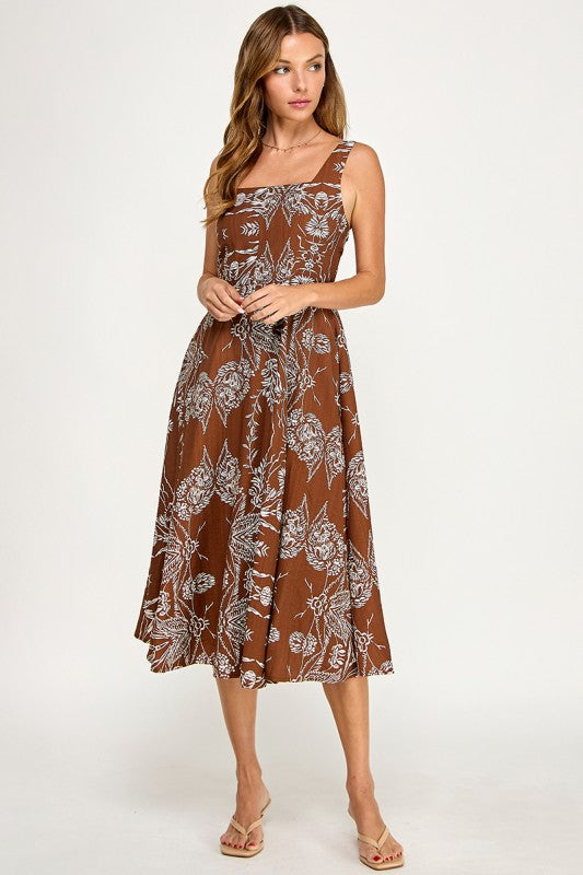Autumn Bloom Midi Dress