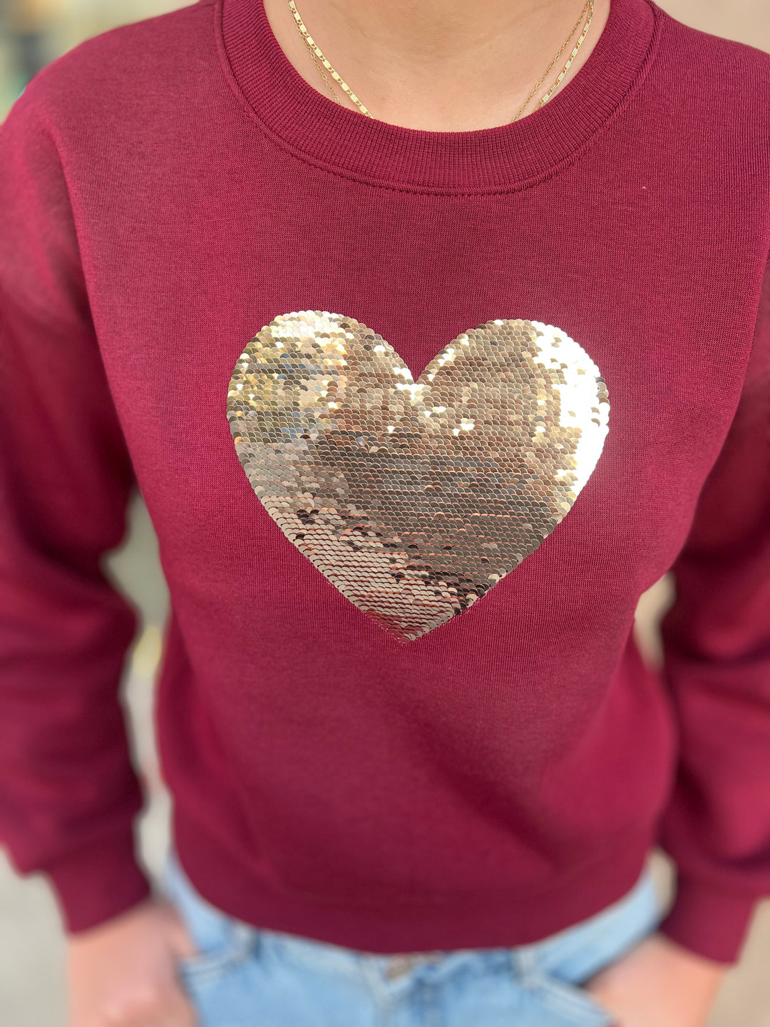 Sequin Heart Sweatshirt