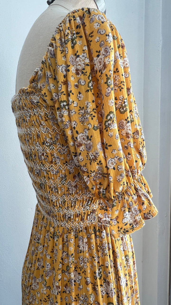 Mustard Floral Midi