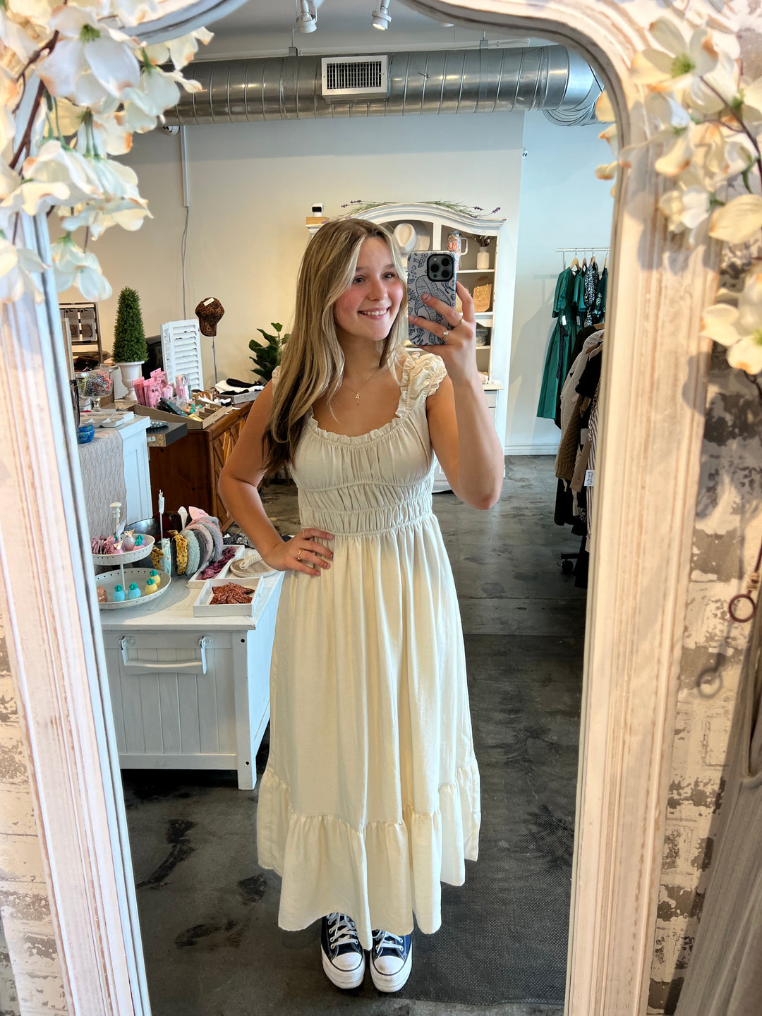 Oatmeal Linen Sweetheart Dress | AndyLiz Oatmeal Linen Sweetheart Dress | AndyLiz