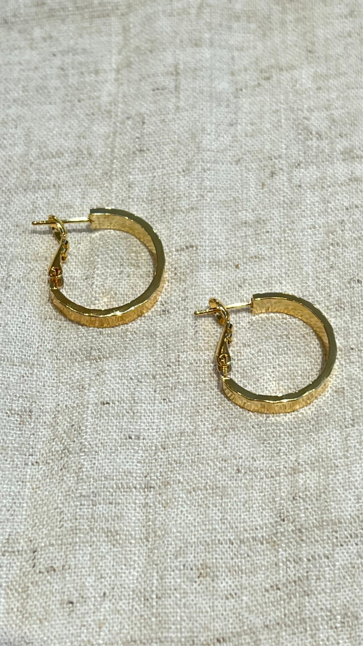 Hammered Gold Hoop Earrings