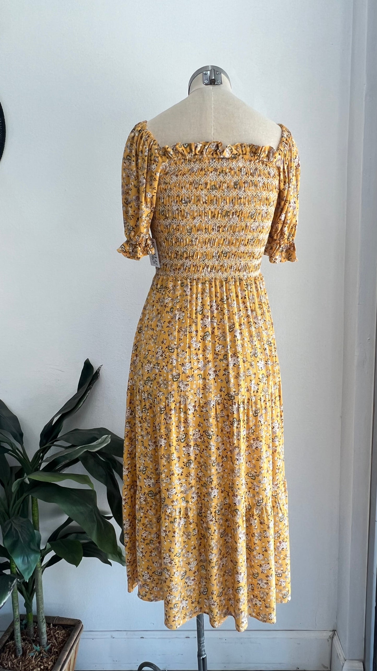 Mustard Floral Midi