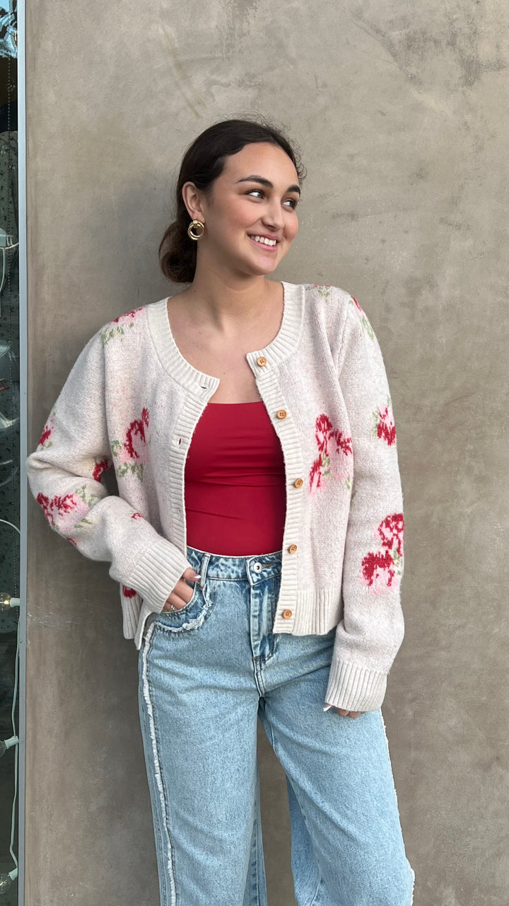 Cozy Rose Cardigan