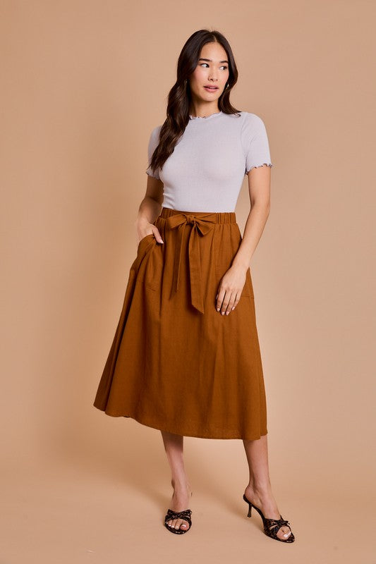 Caramel Midi Skirt