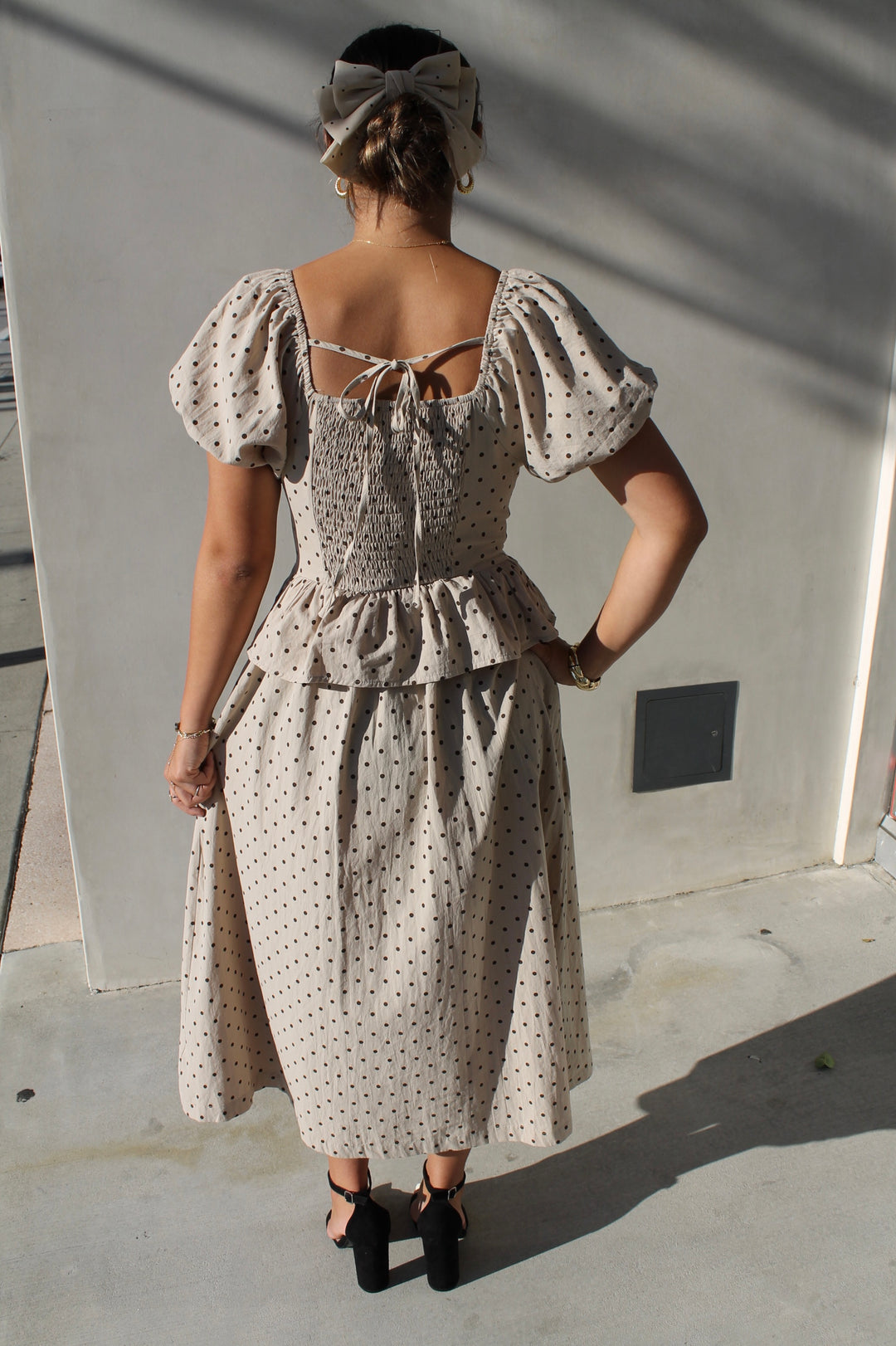 Polka Dot Peplum Dress