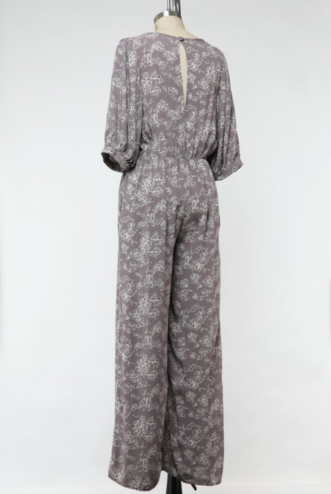 Taupe floral jumpsuit