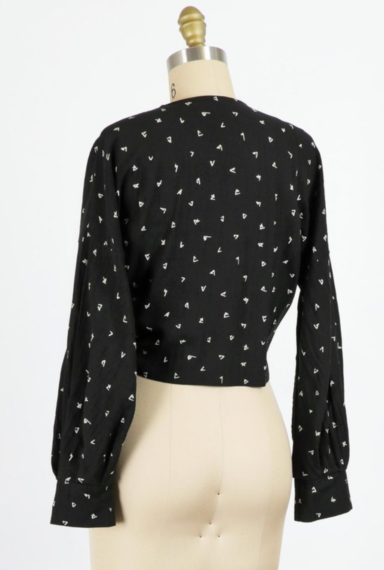 Black Printed Tie Top