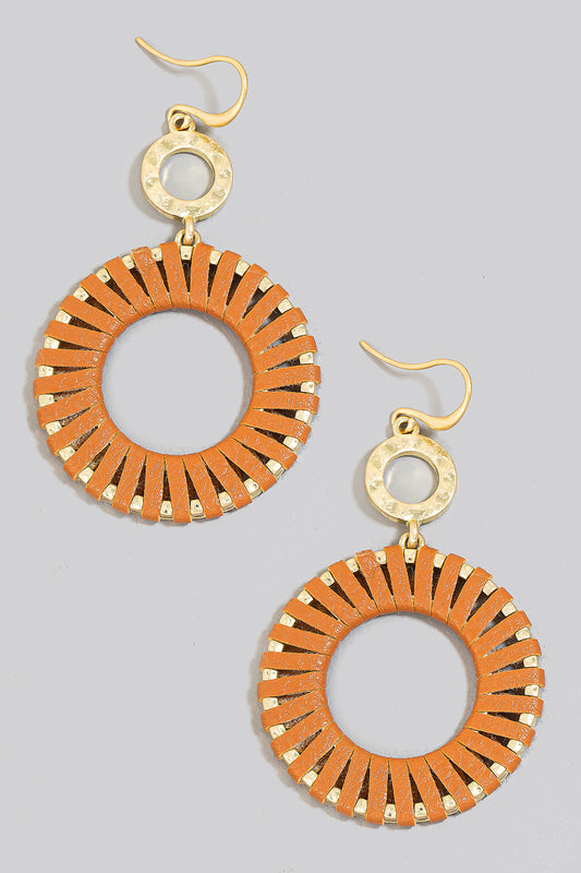 circle camel earrings