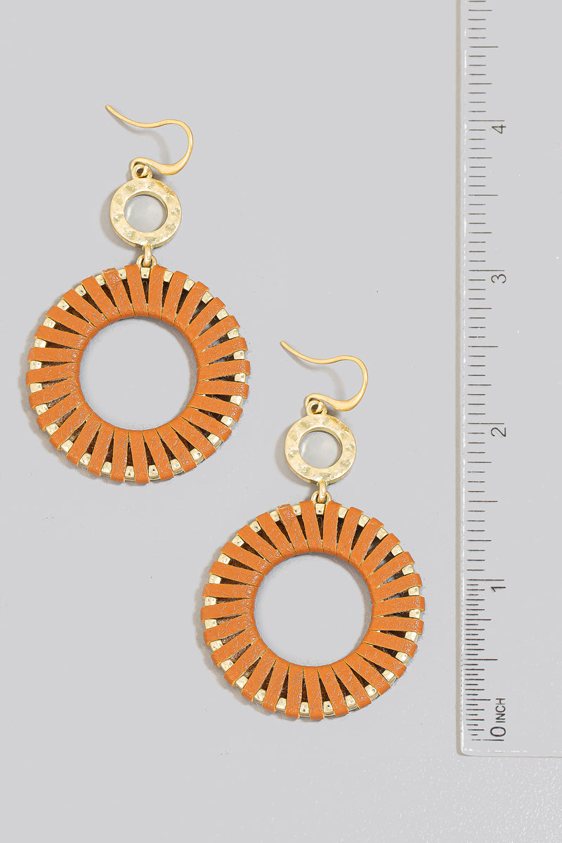 circle camel earrings