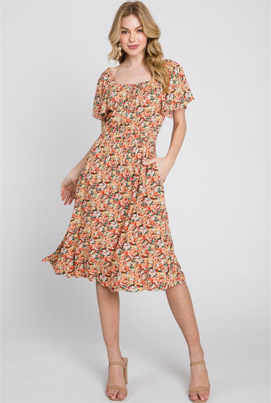 Peachy Floral Dress