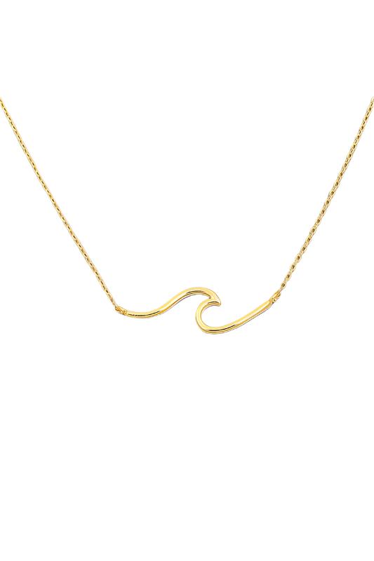 Wave gold necklace