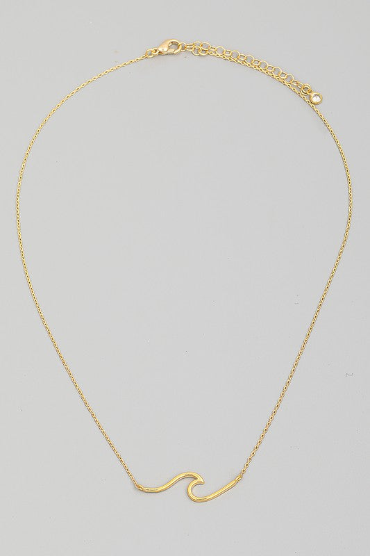 Wave gold necklace