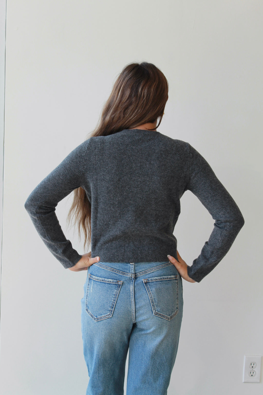 Knit Cardigan in Charcoal