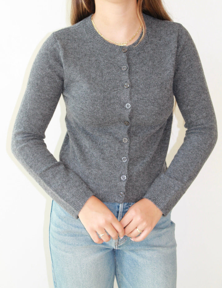 Knit Cardigan in Charcoal