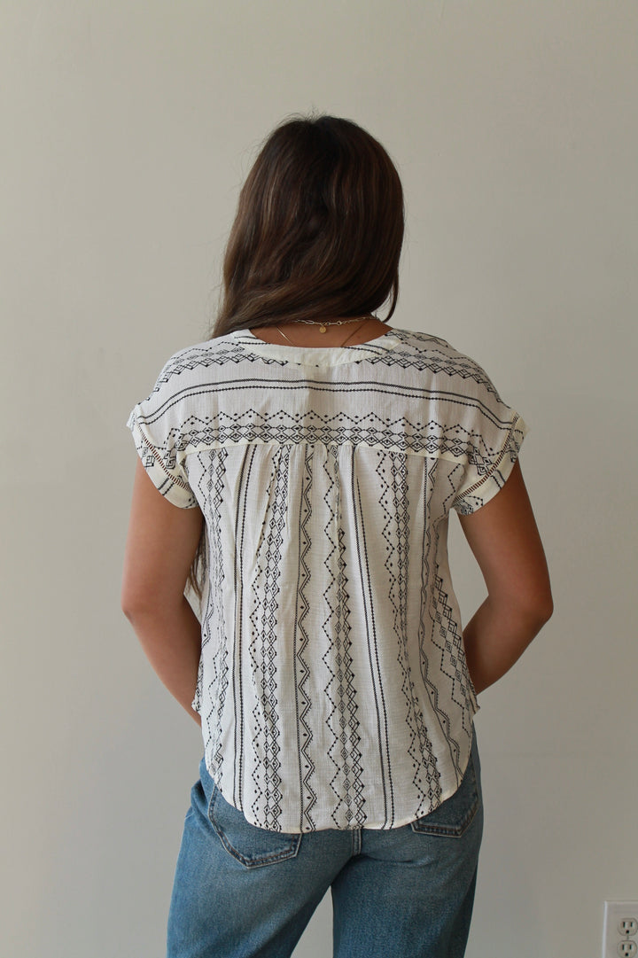 Savannah Stitch Button-Down Top