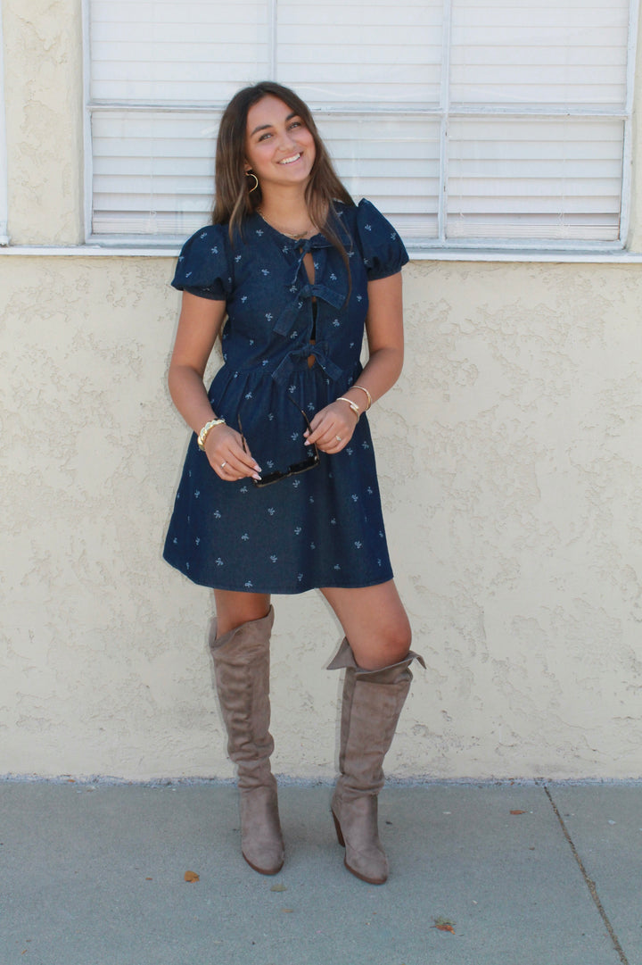 Bow's Denim Dress