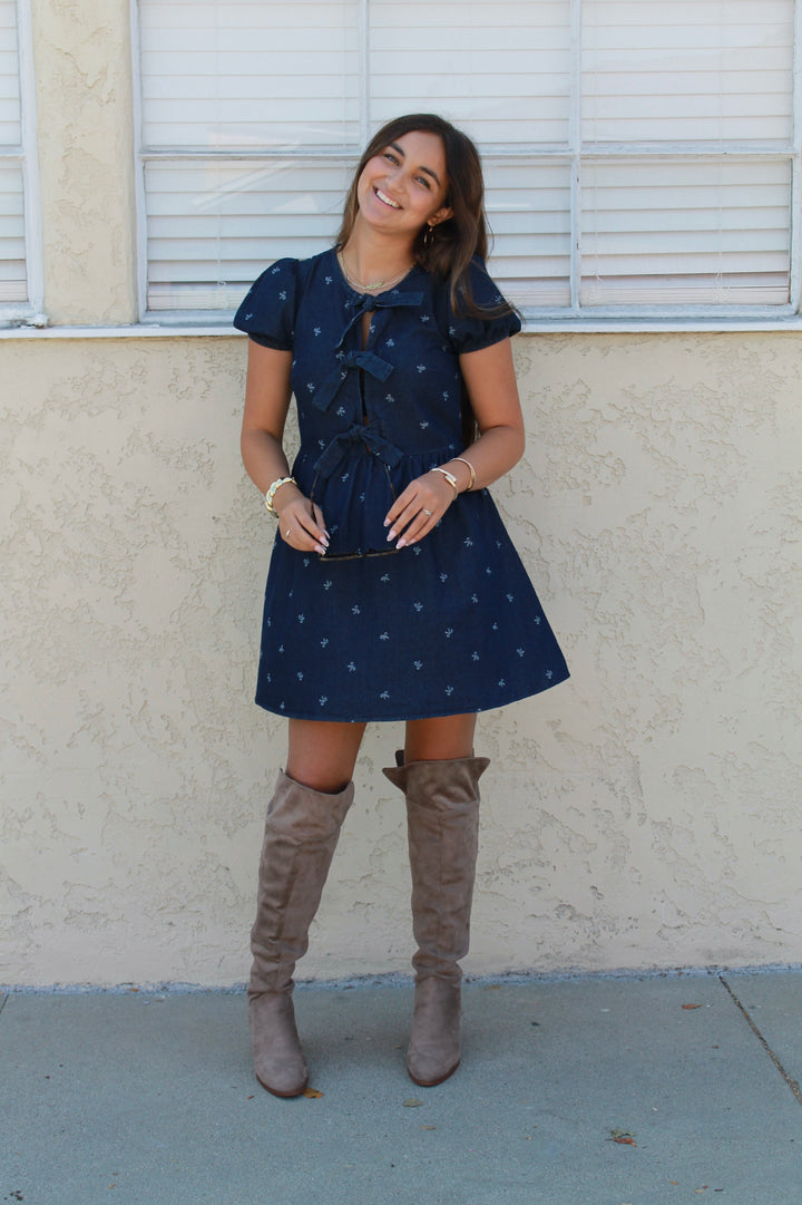 Bow's Denim Dress