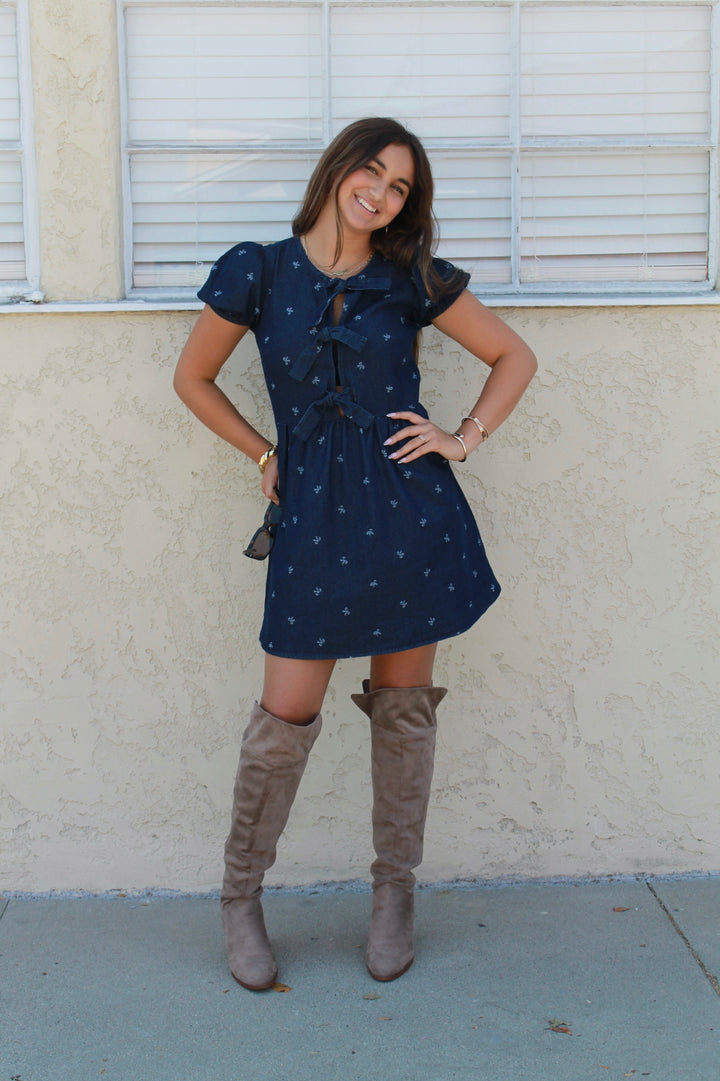 Bow's Denim Dress