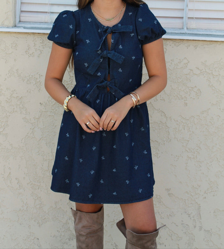 Bow's Denim Dress