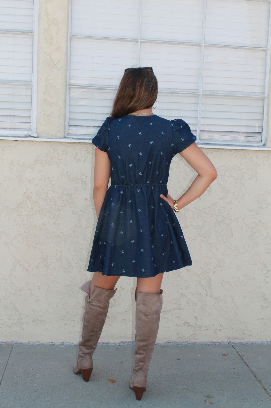 Bow's Denim Dress