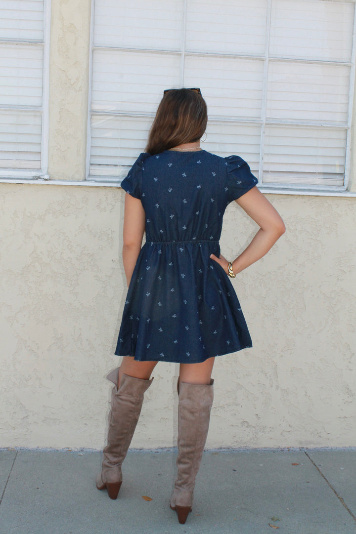 Bow's Denim Dress