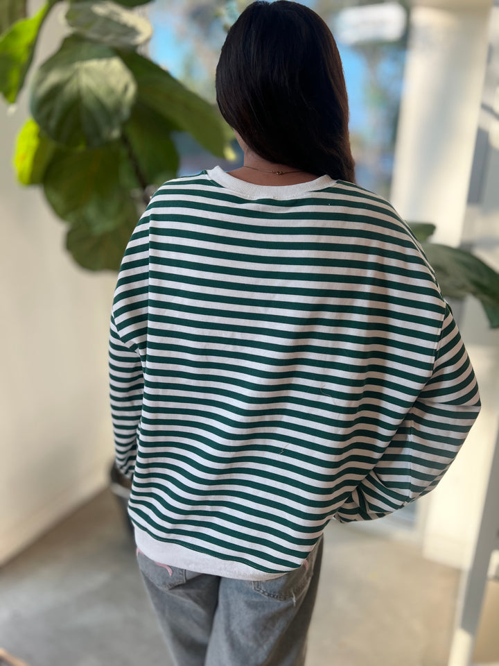 Green Stripe Sweatshirt