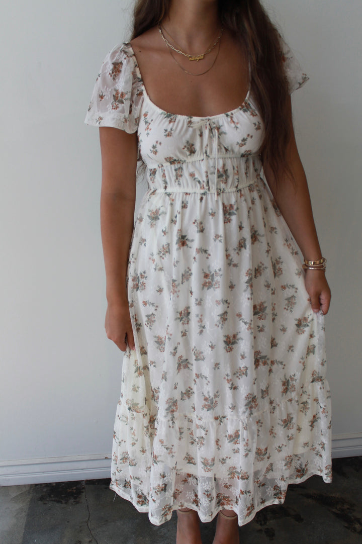Poppy's Ivory Floral Dress