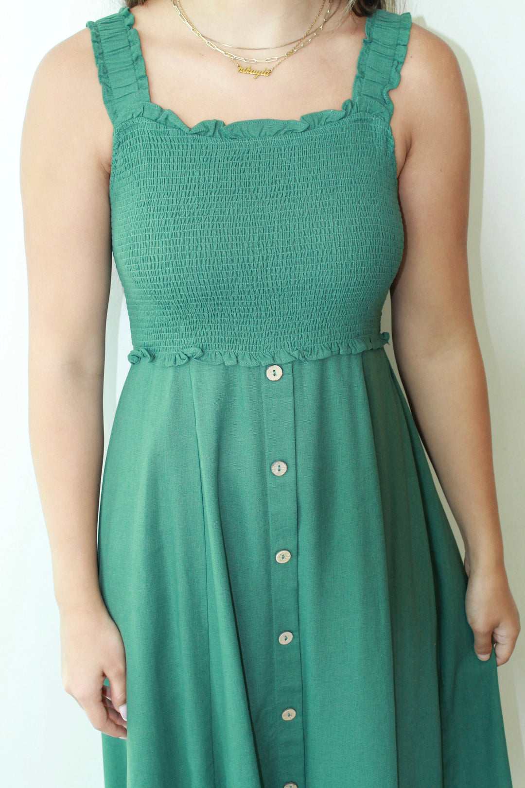 Evergreen Smocked Midi