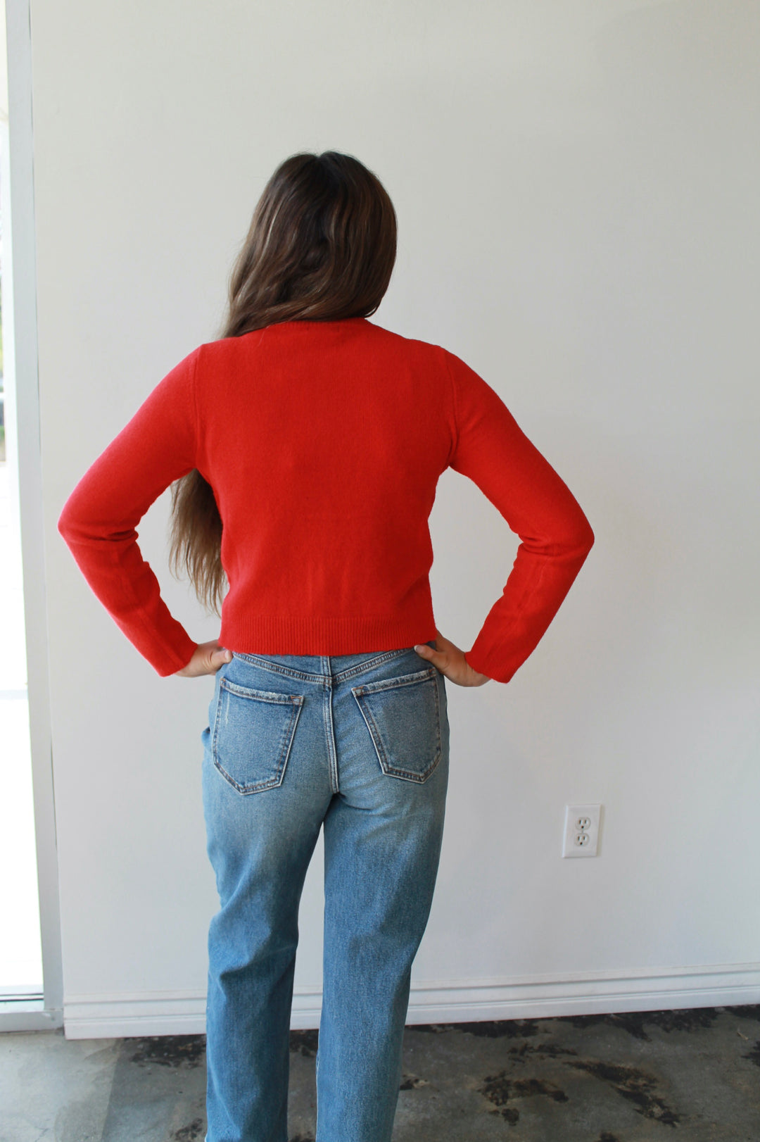 Knit Cardigan in Cherry Crush