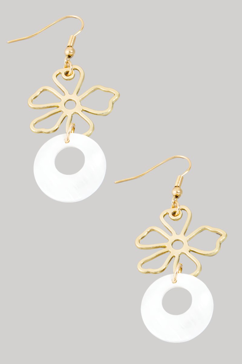 Flower circle earrings