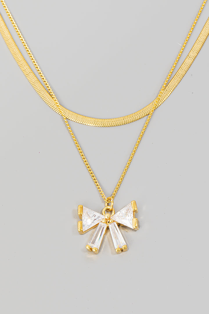 Gorgeous layered bow necklace