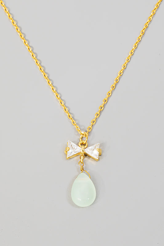 Bow stone necklace