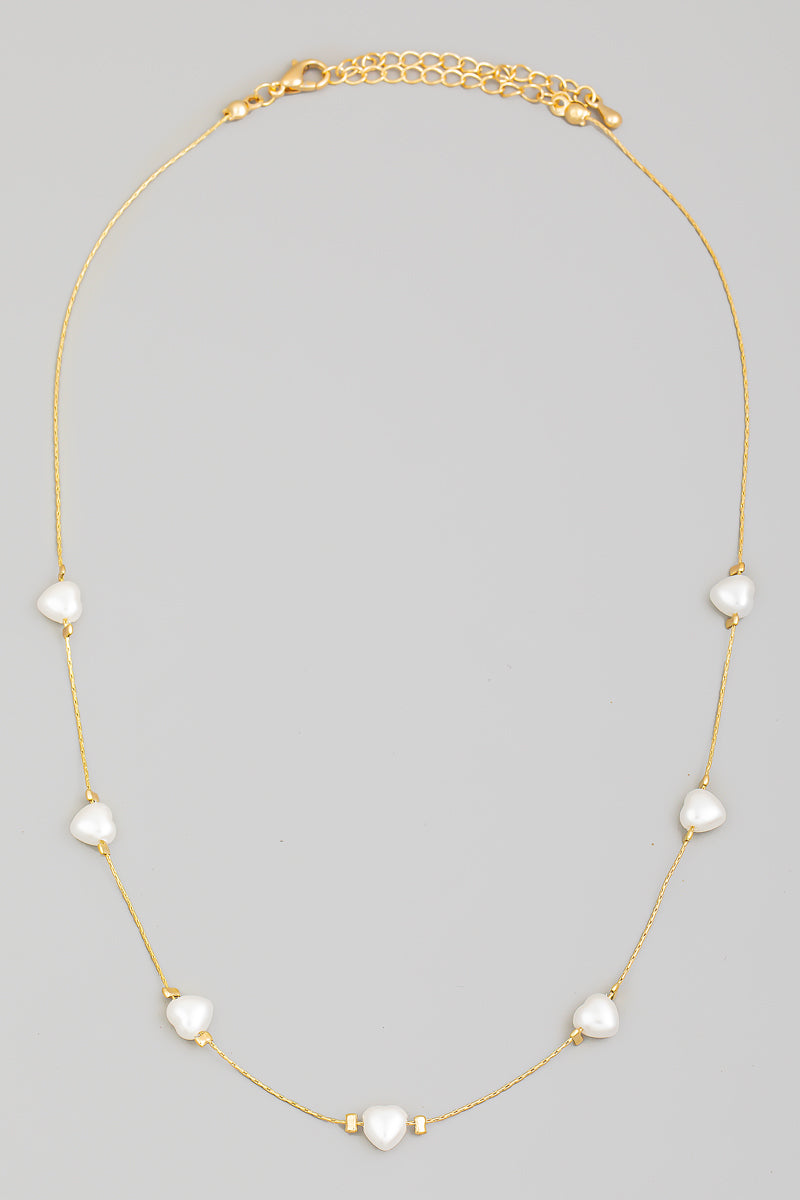 pearl hearts necklace