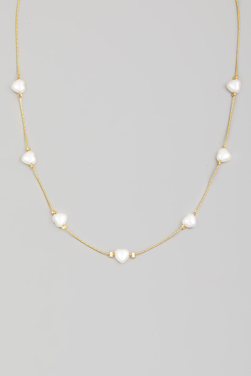 pearl hearts necklace