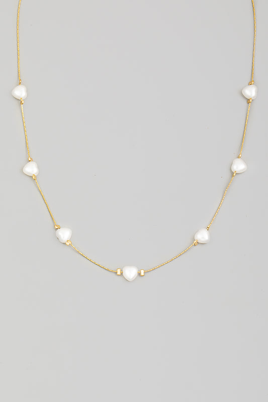 pearl hearts necklace