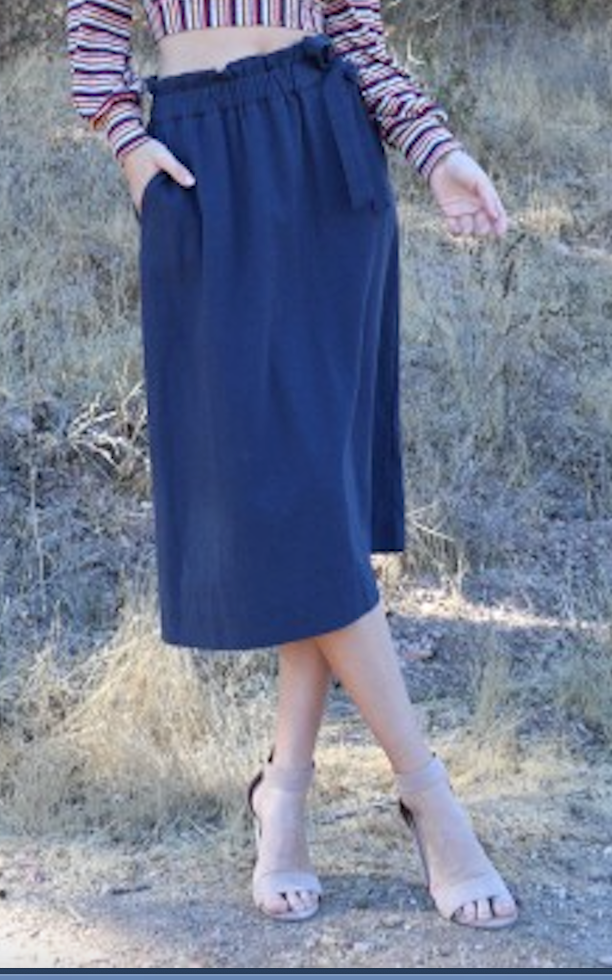 Navy Midi Skirt