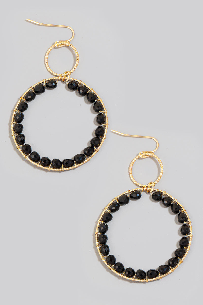 Beaded circle earrings