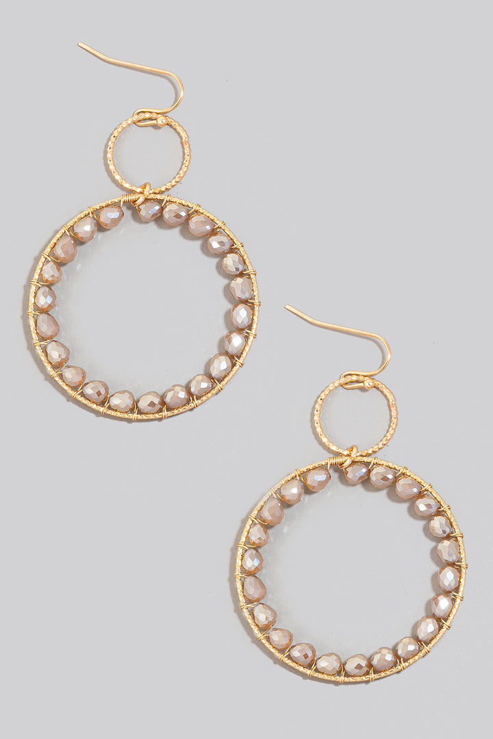 Beaded circle earrings