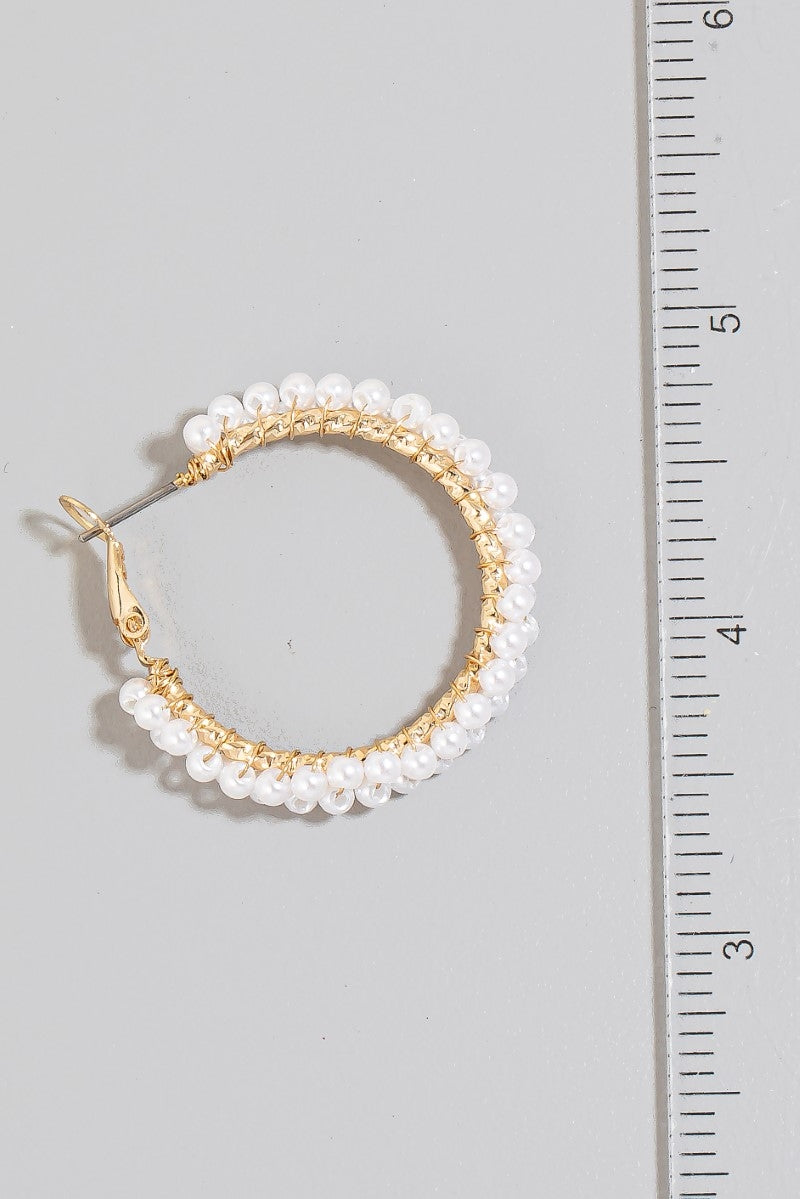 Double pearl hoops