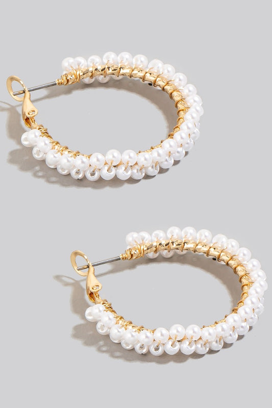 Double pearl hoops