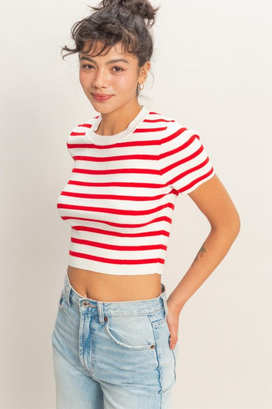 Camille Red Stripe Top