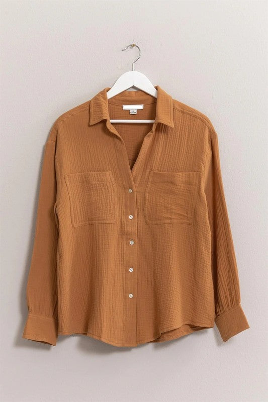 Everyday Gauze Button-Up
