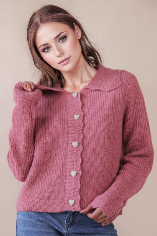 Heart Button Cardigan