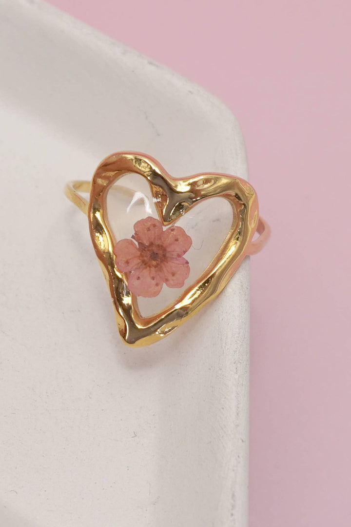 18K STAINLESS STEEL TARNISH FREE FLORAL RINGS | 40R104