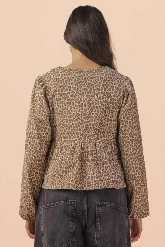 Leopard Bow Blouse