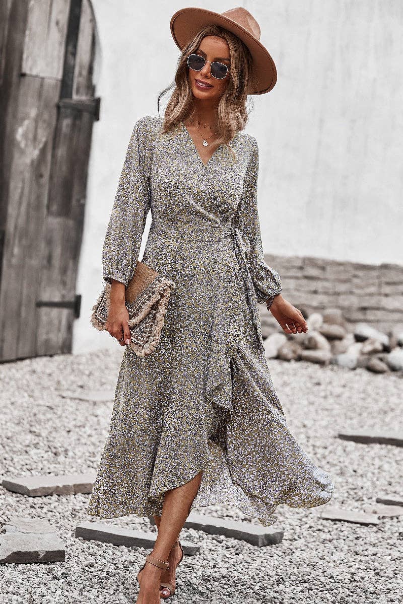 Boho Blossom Wrap Dress - Clearance