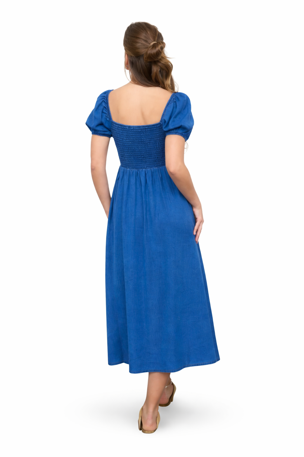Chambray Bow Midi Dress