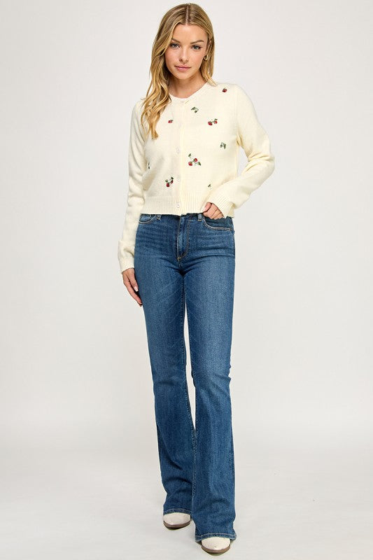 Clara’s Berry Embroidered Cardigan