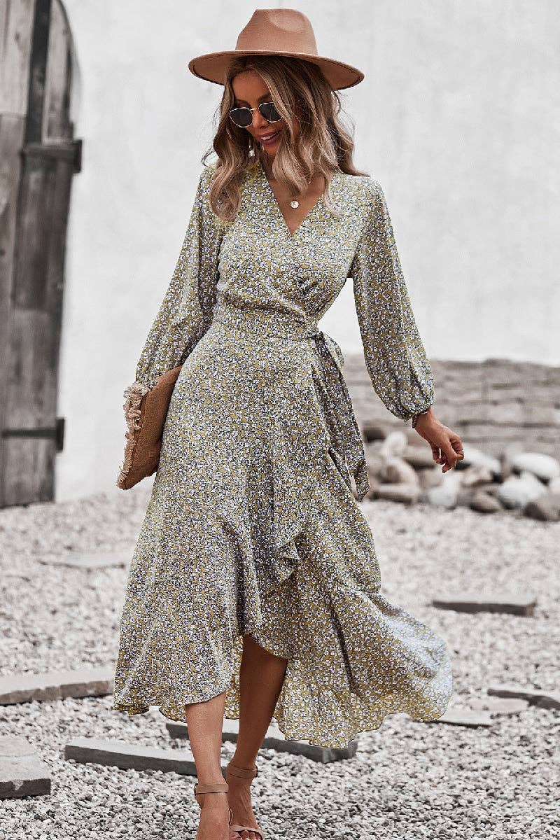 Boho Blossom Wrap Dress - Clearance