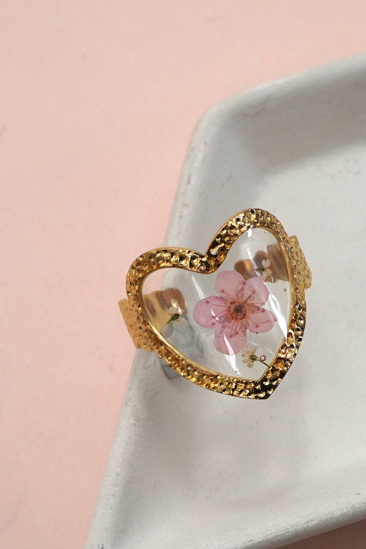 18K STAINLESS STEEL TARNISH FREE FLORAL RINGS | 40R104